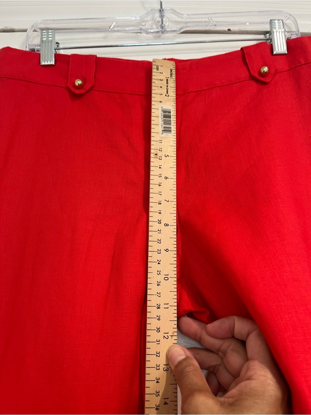 Elizabeth McKay Red Linen Wide-Leg High-Waist Pants Sz. 6 NWT - Picture 9 of 10